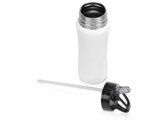 Изображение №2 | Бутылка спортивная из стали «Коста-Рика», 600 мл (белый/черный/серебристый)