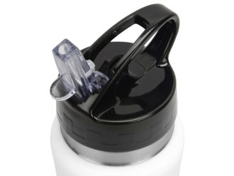 Изображение №3 | Бутылка спортивная из стали «Коста-Рика», 600 мл (белый/черный/серебристый)