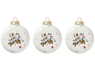 Изображение №3 | Набор новогодних игрушек, 3 шт (белый, разноцветный)