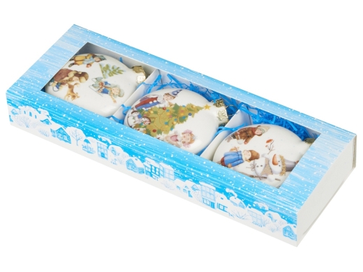 Изображение №5 | Набор новогодних игрушек, 3 шт (белый, разноцветный)