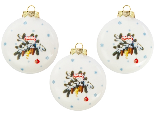 Изображение №7 | Набор новогодних игрушек, 3 шт (белый, разноцветный)