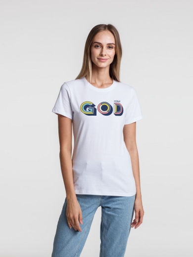 Изображение №1 | Футболка женская «Новый GOD», белая, размер S