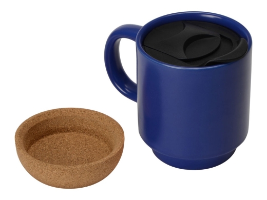Изображение №3 | Кружка с пробковым дном и крышкой «Denpasar» (синий матовый)