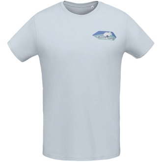 Изображение №1 | Футболка мужская «Мышка на севере», голубая, размер S