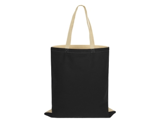 Изображение №4 | Сумка для шопинга «Twin» двухцветная из хлопка, 180 г/м2 (черный/натуральный)