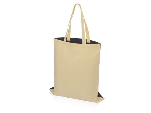 Изображение №3 | Сумка для шопинга «Twin» двухцветная из хлопка, 180 г/м2 (черный/натуральный)