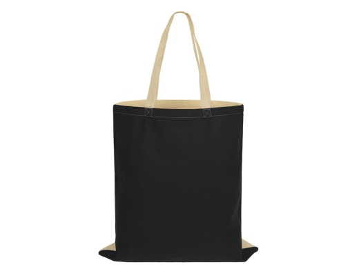 Изображение №4 | Сумка для шопинга «Twin» двухцветная из хлопка, 180 г/м2 (черный/натуральный)