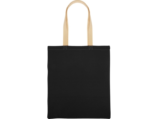 Изображение №6 | Сумка для шопинга «Twin» двухцветная из хлопка, 180 г/м2 (черный/натуральный)