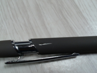 Изображение №7 | Ручка-стилус металлическая шариковая «Sway» soft-touch (серый/серебристый)