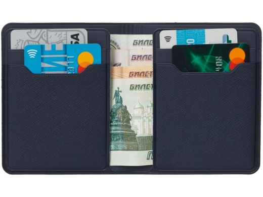 Изображение №4 | Картхолдер с отделением для наличных денег «Favor» (темно-синий)