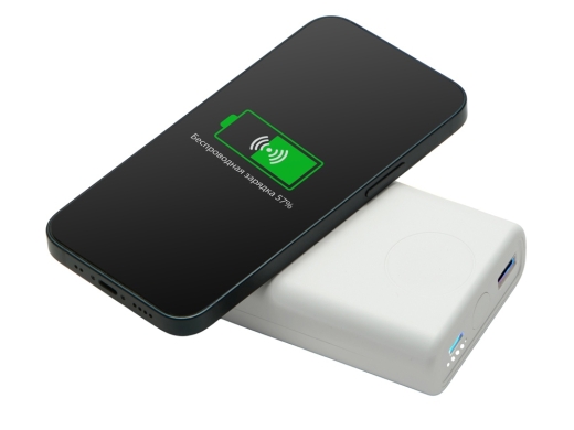 Изображение №7 | Внешний беспроводной аккумулятор 2-в-1 с функцией зарядки Apple Watch, QC/PD «AtomIQ», 10000 мАч (белый)