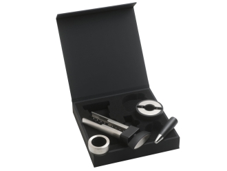 Изображение №1 | Подарочный набор аксессуаров для вина «Distinct» (черный/серебристый)