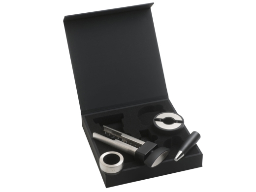 Изображение №1 | Подарочный набор аксессуаров для вина «Distinct» (черный/серебристый)