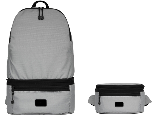 Изображение №1 | Рюкзак-трансформер 2-в-1 «Athletica» водостойкий с поясной сумкой из переработанного пластика (серый)