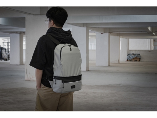 Изображение №13 | Рюкзак-трансформер 2-в-1 «Athletica» водостойкий с поясной сумкой из переработанного пластика (серый)