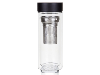 Изображение №3 | Стеклянная термобутылка «Glassir», 500мл (черный/прозрачный)