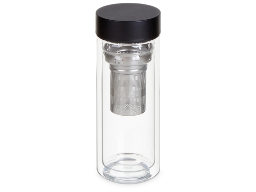 Изображение №1 | Стеклянная термобутылка «Glassir», 500мл (черный/прозрачный)