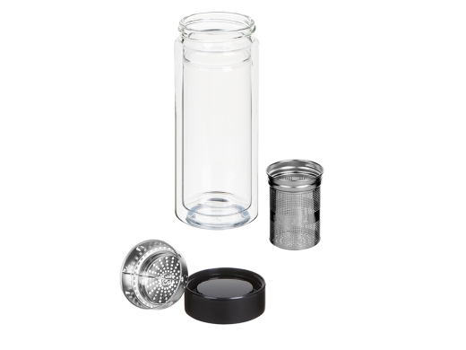 Изображение №2 | Стеклянная термобутылка «Glassir», 500мл (черный/прозрачный)