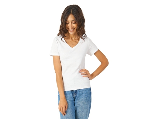 Изображение №2 | Футболка «Heavy Super Club» женская с V-образным вырезом S (белый)