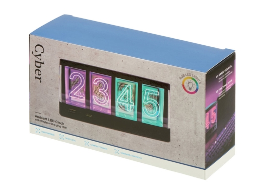 Изображение №13 | Часы с LED-подсветкой и беспроводной зарядкой «Cyber», 10 Вт (черный)