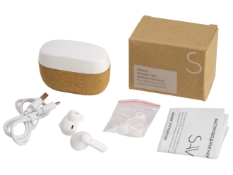 Изображение №11 | Наушники беспроводные TWS «Socorro» из пробки и переработанного пластика (белый)