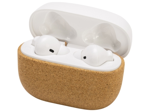 Изображение №2 | Наушники беспроводные TWS «Socorro» из пробки и переработанного пластика (белый)
