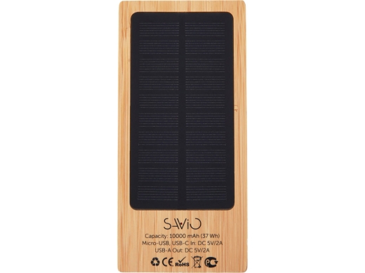 Изображение №3 | Внешний аккумулятор с подсветкой лого и солнечной панелью «Reedia S1», 10000 mAh (черный/натуральный)