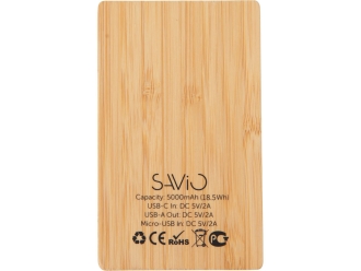 Изображение №4 | Внешний аккумулятор с подсветкой лого «Reedia S2», 5000 mAh (черный/натуральный)