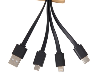 Изображение №3 | Кабель 3-в-1 с подсветкой лого «Reedia S6» (черный/натуральный)