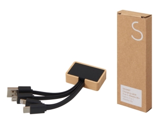 Изображение №7 | Кабель 3-в-1 с подсветкой лого «Reedia S6» (черный/натуральный)