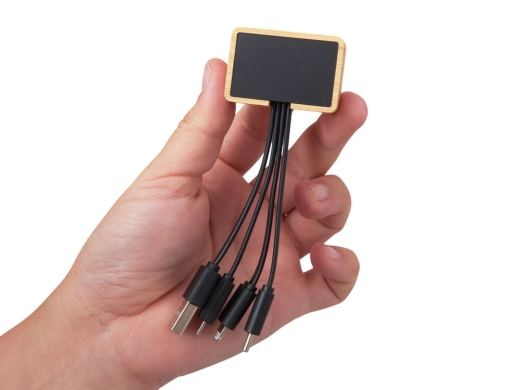 Изображение №6 | Кабель 3-в-1 с подсветкой лого «Reedia S6» (черный/натуральный)