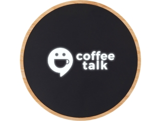 Изображение №1 | Беспроводное зарядное устройство с подсветкой лого «Reedia S3», 15 Вт (черный/натуральный)