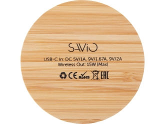 Изображение №3 | Беспроводное зарядное устройство с подсветкой лого «Reedia S3», 15 Вт (черный/натуральный)