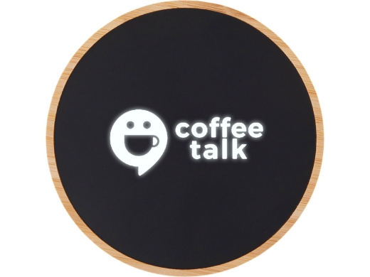 Изображение №1 | Беспроводное зарядное устройство с подсветкой лого «Reedia S3», 15 Вт (черный/натуральный)