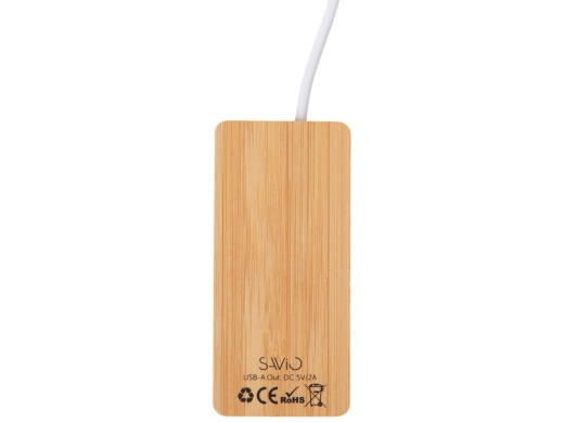 Изображение №5 | USB хаб с подсветкой лого «Reedia S5», 3*USB, 1*Type C (черный/натуральный)