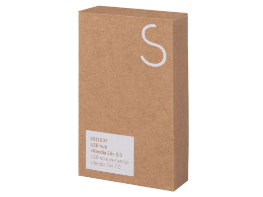 Изображение №10 | USB хаб с подсветкой лого «Reedia S5», 3*USB, 1*Type C (черный/натуральный)