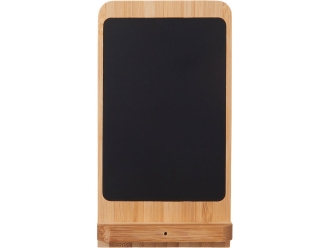 Изображение №2 | Беспроводное зарядное устройство 2-в-1 с подсветкой лого «Reedia S4», 15 Вт (черный/натуральный)