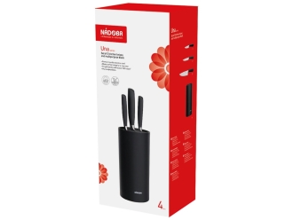 Изображение №8 | Набор из 3 кухонных ножей в универсальном блоке «UNA» (черный, серебристый)