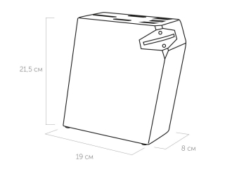Изображение №4 | Набор из 5 кухонных ножей, ножниц и блока для ножей с ножеточкой «URSA» (стальной, черный, бежевый)
