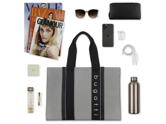 Изображение №6 | Сумка-тоут женская «Ambra» (серый, черный)