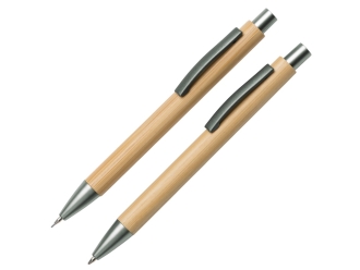 Изображение №2 | Подарочный набор «Tender bamboo» с шариковой ручкой и механическим карандашом из бамбука (натуральный, темно-серый)