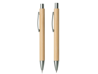 Изображение №4 | Подарочный набор «Tender bamboo» с шариковой ручкой и механическим карандашом из бамбука (натуральный, темно-серый)