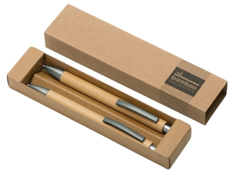 Изображение №5 | Подарочный набор «Tender bamboo» с шариковой ручкой и механическим карандашом из бамбука (натуральный, темно-серый)