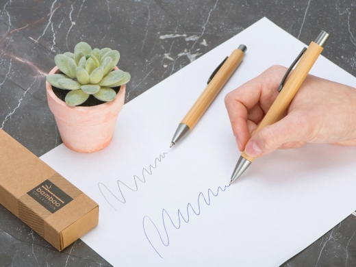 Изображение №7 | Подарочный набор «Tender bamboo» с шариковой ручкой и механическим карандашом из бамбука (натуральный, темно-серый)