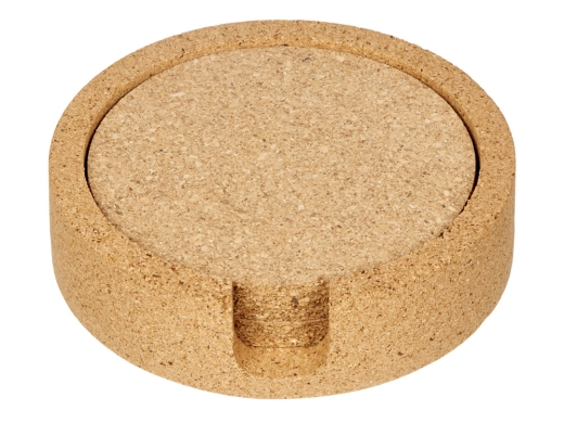 Изображение №3 | Набор костеров из пробки на подставке «Krock» (коричневый)