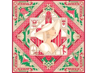 Изображение №1 | Платок «Гранд» (зеленый, красный)