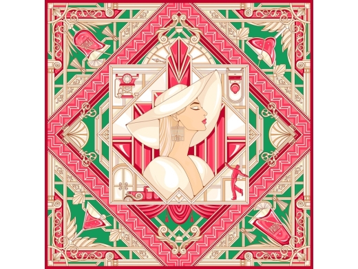 Изображение №1 | Платок «Гранд» (зеленый, красный)