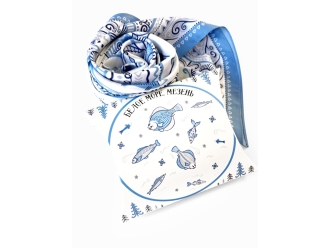 Изображение №6 | Платок «Белое море. Мезень» (голубой, белый)