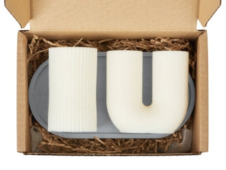 Изображение №7 | Набор свечей на подставке «Aris» (белый, серый)