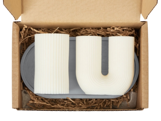 Изображение №7 | Набор свечей на подставке «Aris» (белый, серый)